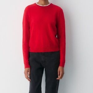 NWT ARITZIA Red Cashmere Crew Sweater